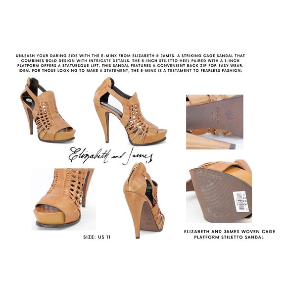 Elizabeth And James Woven Cage Platform Stiletto Sandal: Size US 11 - Picture 1 of 10